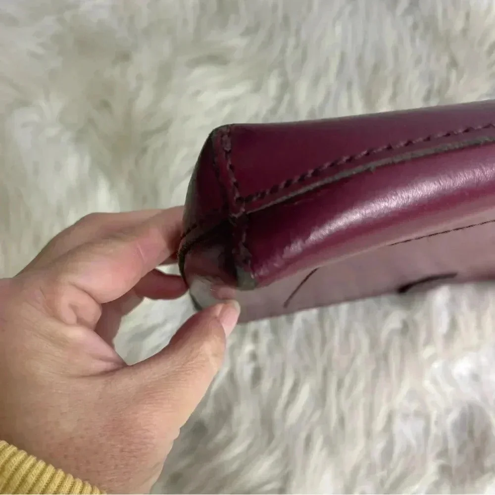 J. Crew Burgundy Leather Crossbody Purse
